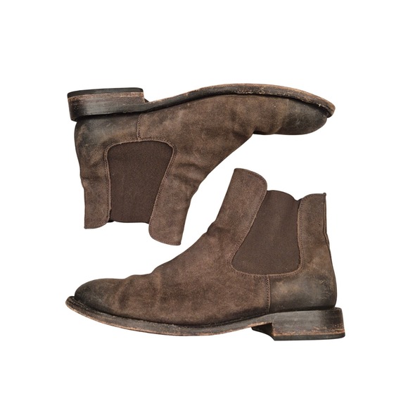 Thursday Boot Company Dark Brown Suede Chelsea Boots Distressed Ankle Sz 8.5
